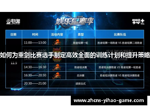 如何为重剑比赛选手制定高效全面的训练计划和提升策略